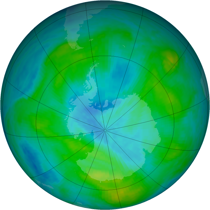 Antarctic ozone map for 26 February 1981